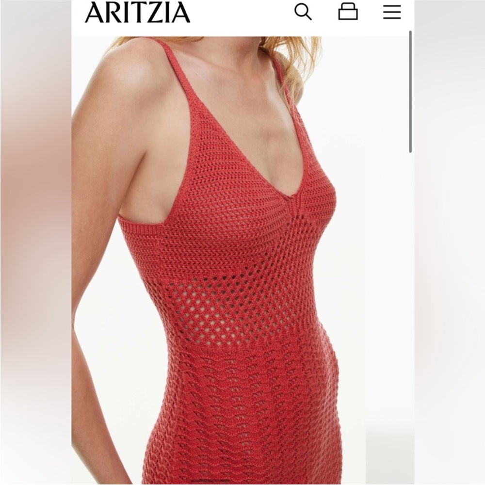 Aritzia Red Knit Evie Dress